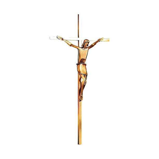 Christusfigur am Kreuz aus Metall - Handarbeit - Christi