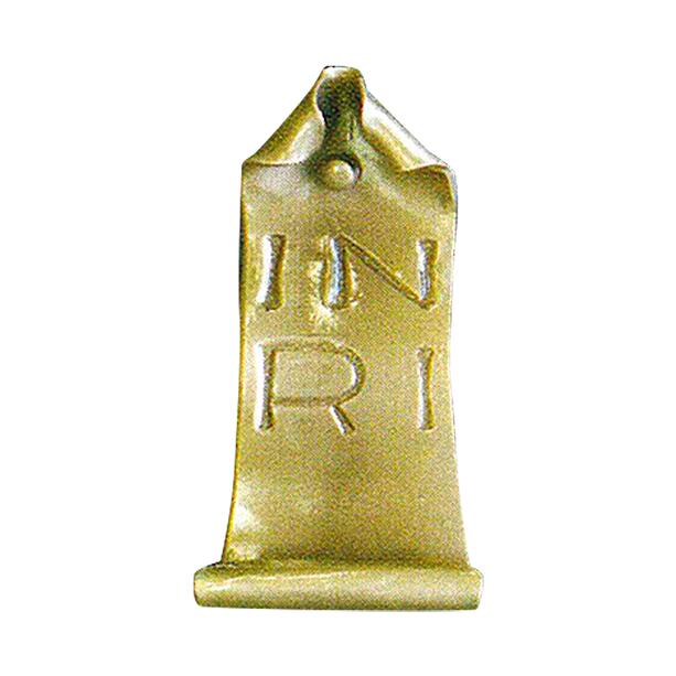 INRI-Schild als Grabdeko aus Metall - Hochformat - Gottfried
