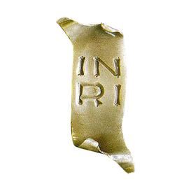 Kleines INRI-Schild als Grabschmuck aus Metall -...
