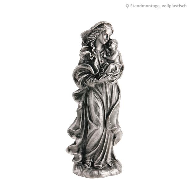 Madonna mit Kind Aluminium Skulptur  - Maria Mutter Jesu