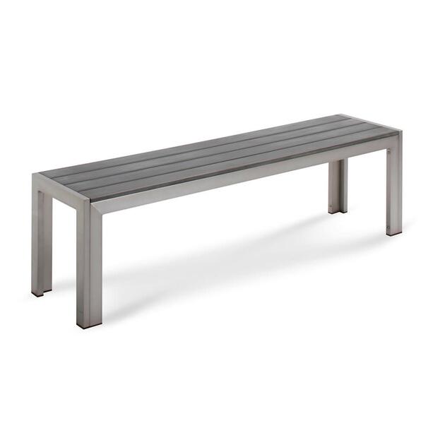 Elegante 3-Sitzer Aluminium Bank ohne Rckenlehne - Gruso