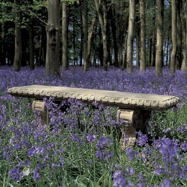 Antike Steinguss Friedhofsbnke in Ocker ohne Lehne - Sherwood