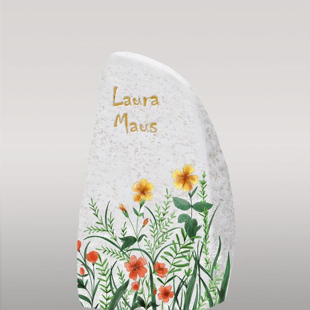 Urnengrabstein mit Blumen & Wiese als florales Ornament - Liberi Fiore