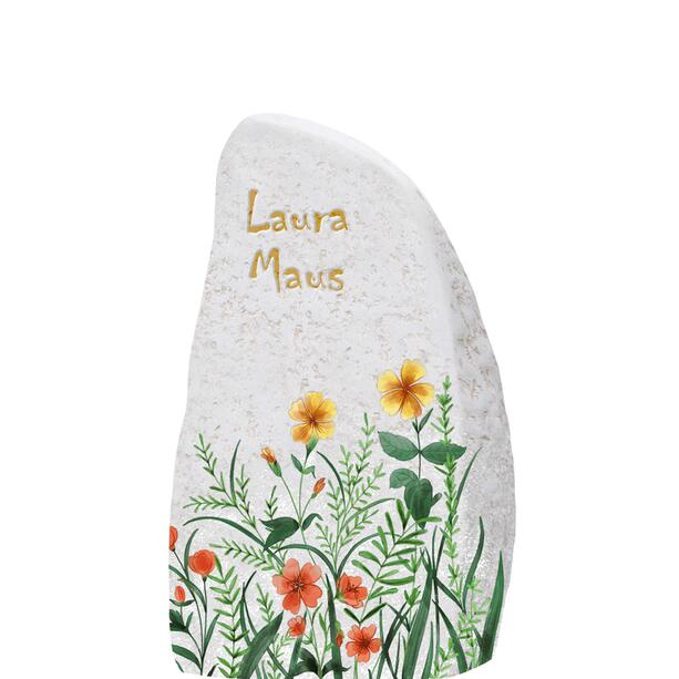Urnengrabstein mit Blumen & Wiese als florales Ornament - Liberi Fiore