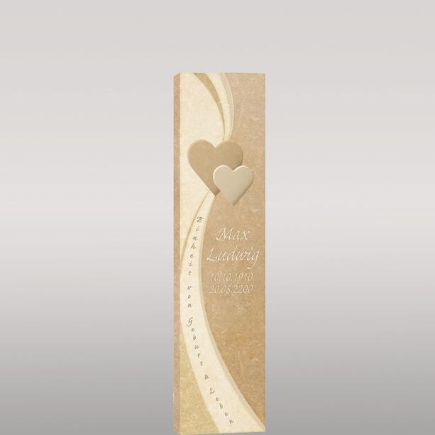 Doppelgrab Stele mit Ornament Herz - Amelia Cuore