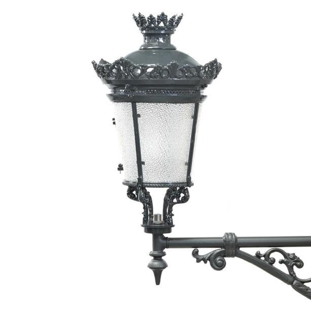 Farbige Eisen Wandlampe mit Blüte & Kronenornament im rustikalen Design - Kalixa