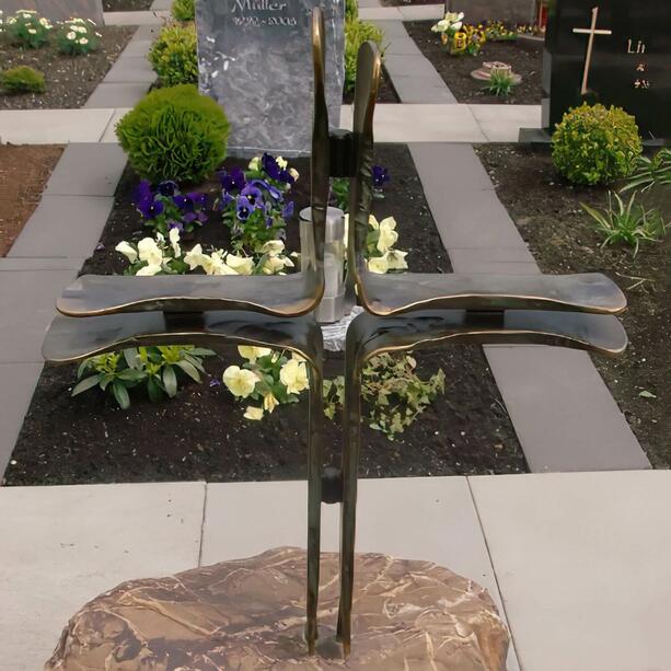Handgeschmiedetes Grabkreuz aus Bronze nach Wunsch - Ketano
