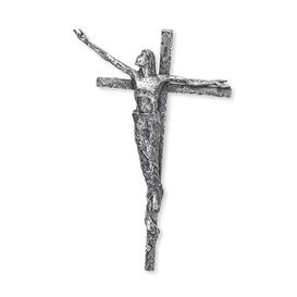 Jesus am Kreuz als stilistische Grabfigur aus Aluminium -...