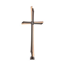 Grabkreuz aus Bronze & Edelstahl mit Plinthe -...
