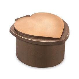 Brauner Weihwasserkessel mit Herzornament aus Bronze - Valintano / Braun