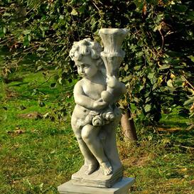 Steinguss Skulptur für den Friedhof - Junge hält Licht -...