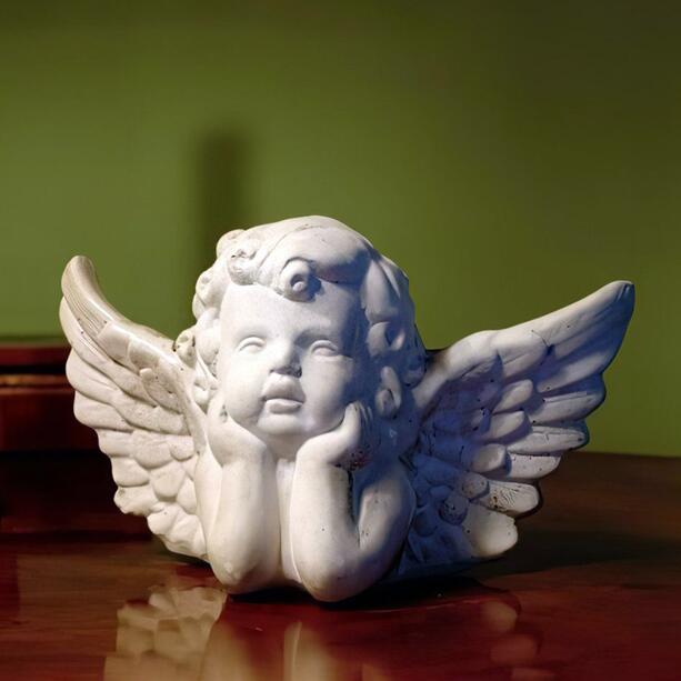 Kleiner Engel aus Steinguss für die liebevolle Grab Gestaltung - Zino