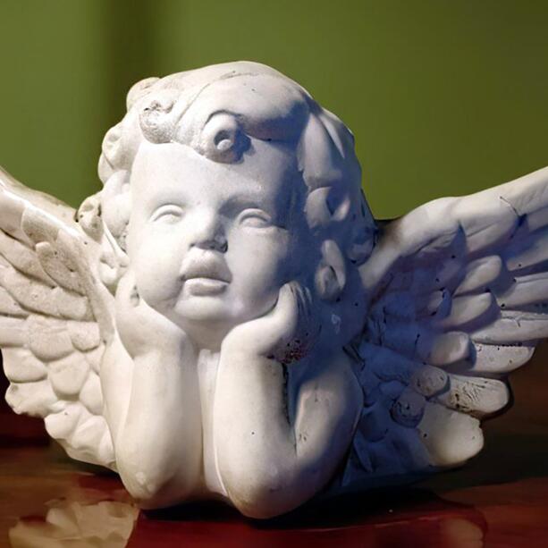 Kleiner Engel aus Steinguss für die liebevolle Grab Gestaltung - Zino