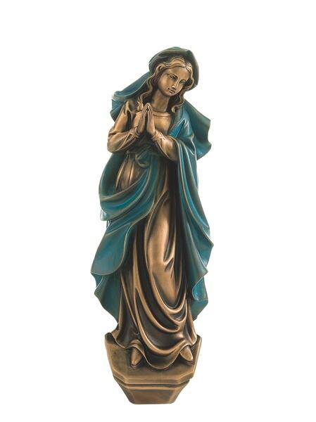 Betende Bronze Marienfigur - Parens Divus / 40x14x7cm