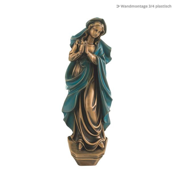 Betende Bronze Marienfigur - Parens Divus / 40x14x7cm