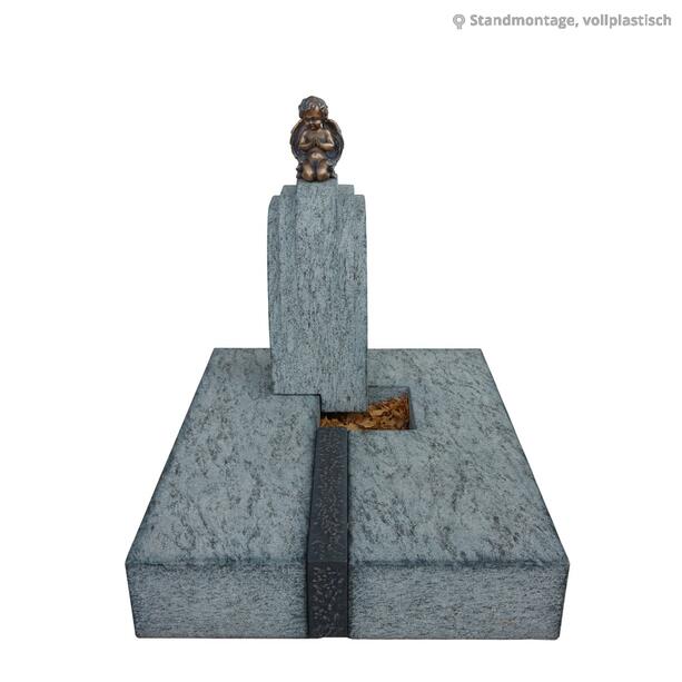 Betender Engel auf Knien Bronzeguss - Manuel / 20x15x10cm