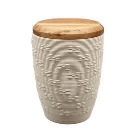 3D-gedruckte Tierurne aus Tonerde - mit Holzdeckel aus Apfelbaum - Florena