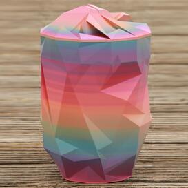 Kubistische Schmuckurne in Regenbogen Farben - Arcuria