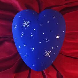 Ultramarinblaue Herzurne f�r Tiere mit Sternenhimmel - Cielo