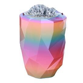 Bio Urne in Regenbogenfarben mit silberner 3D Koralle - Pesca