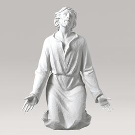 Jesus Grabfigur aus Marmorguss - Kniender Jesus