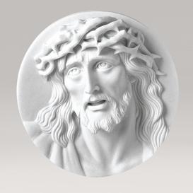 Skulptur Jesu aus Marmorguss - Christus mit Dornenkranz