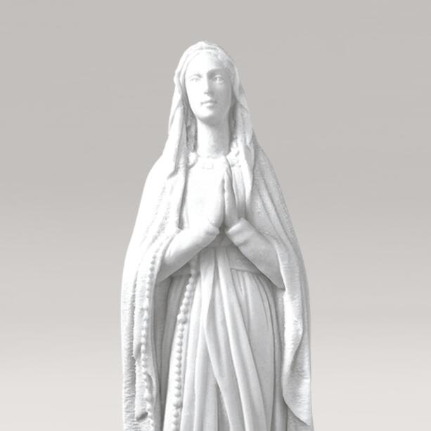 Maria Grabskulptur aus Marmorguss - Madonna di Lourdes