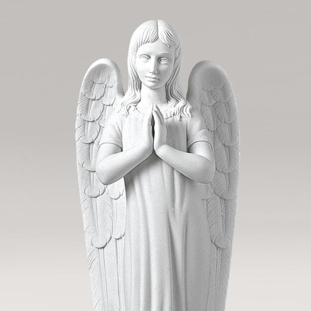 Grabengel Skulptur aus Marmorguss - Betender Engel