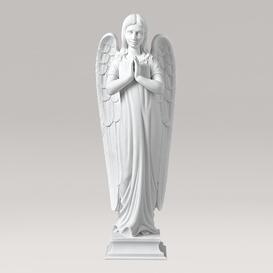 Grabengel Skulptur aus Marmorguss - Betender Engel