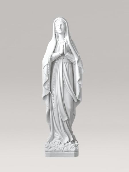 Marmorguss Statue Madonna Lourdes - Maria Catena / 39x11x11cm (HxBxT)