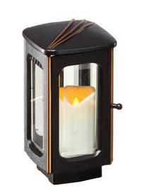 Moderne schwarze Bronze Grablaterne - Leona