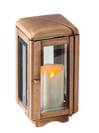 Friedhofslaterne zur Grabbeleuchtung - Emma / Bronze