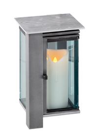Moderne Grablampe mit Damast Deckel - Sureno / 24,5cm (H�he) / Aluminium