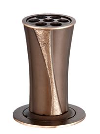 Sch�ne versenkbare Grabvase - Samosa / Bronze / mit Verzierung