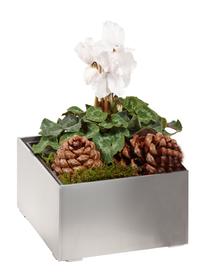 Eckige Blumenschale aus Aluminium - Tatar / Grau