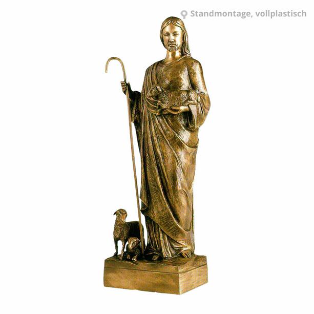 Bronze Skulptur Jesu Christi als Hirte - Christus Guter Hirte / 62,5cm (Hhe)