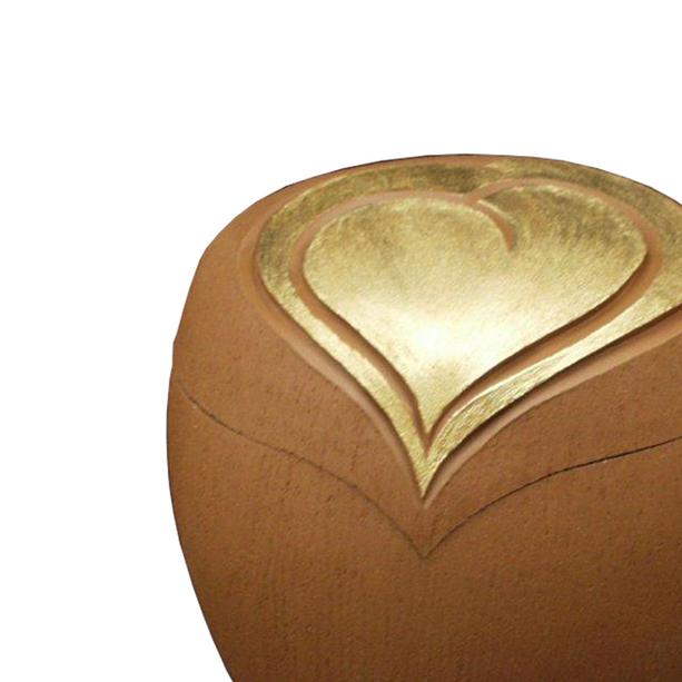 Auergewhnliche Urne aus Keramik mit Herzen - Corvina / ohne Absenkkordel