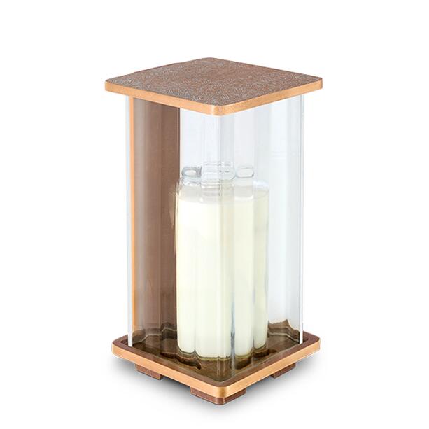 Glas Grablicht mit Bronze / Wachsgusspatina - Zora