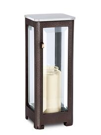 Gro�e Grab Lampe mit Edelstahldeckel / hellbraun - Cera