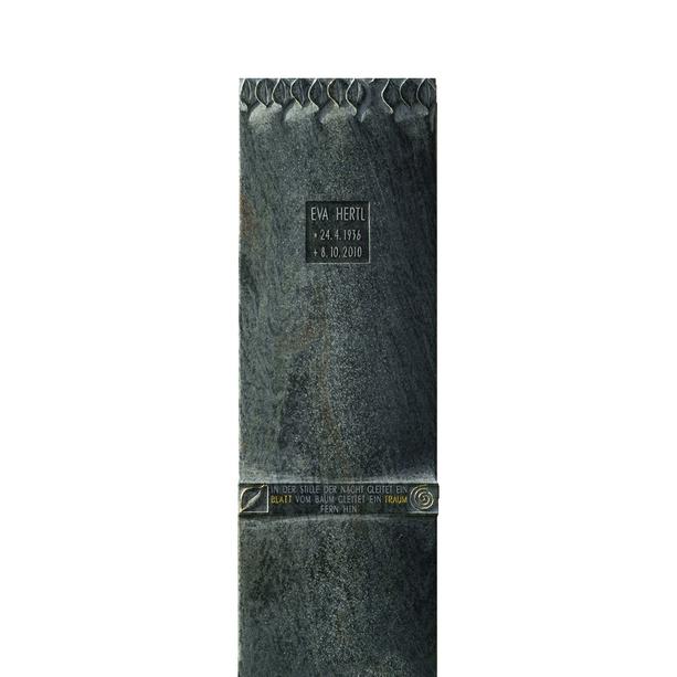 Dunkler Grabstein Granit wetterfest mit Muster - Celano