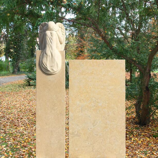 Grabstein Urnengrab zweiteilig Sandstein Engelfigur - Mirabel