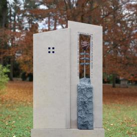 Doppelgrabstein mit Rosen Grabsteinkunst - Bienno