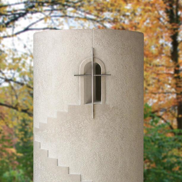 Einzelgrabmal Naturstein mit plastischer Treppe - Palatina