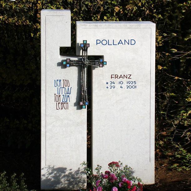 Grabstein mit Bronze Kreuz bestellen - Capretti