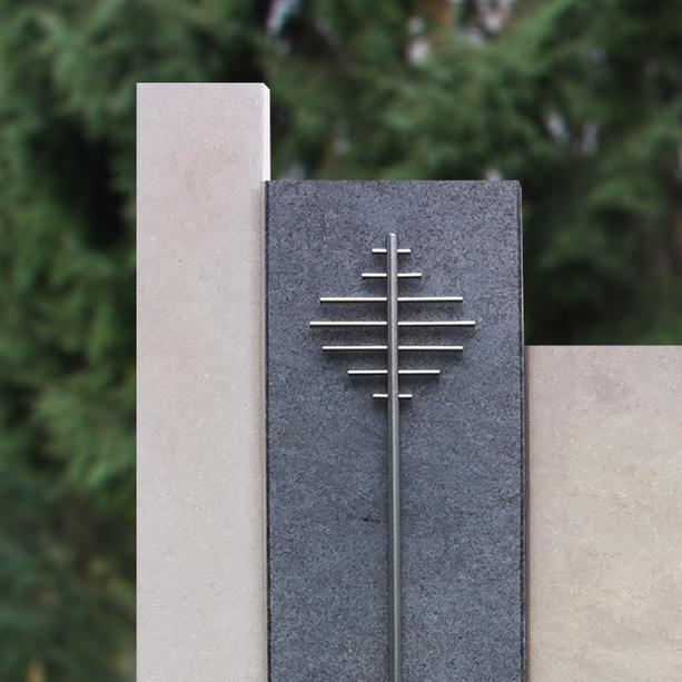 Grabstein modern mit Metall Gestaltung - Cervo
