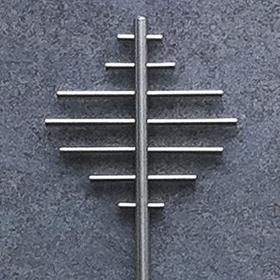 Doppelgrabmal Design mit Metall Symbol - Cervo