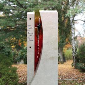 Urnengrab Grabmal mit Regenbogen Glas - Susini