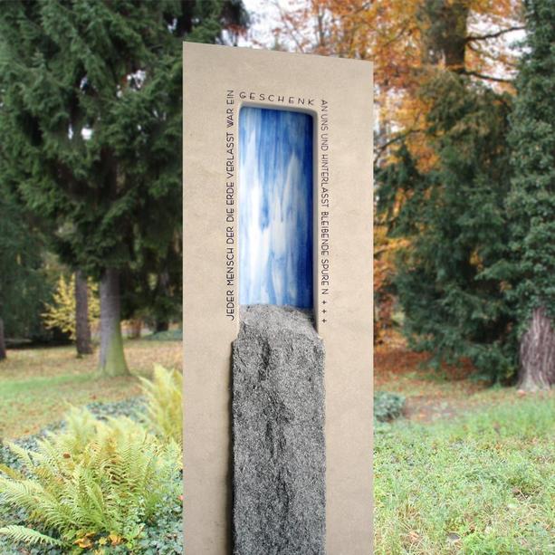 Grabstein Stele Naturstein moderne Grabmalkunst - Memento
