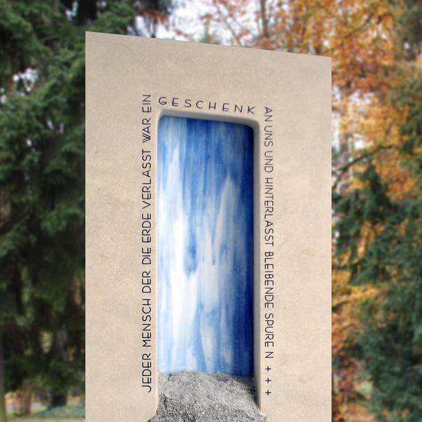 Doppelgrabstein Naturstein moderne Grabsteinkunst - Memento