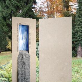 Grabmal Doppelgrab zweiteilig Farbe Design - Fluido